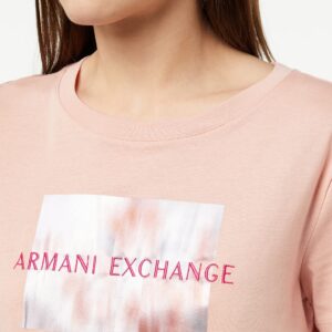 A｜X ARMANI EXCHANGE Women's Crew Neck Reg Fit Secret Garden Logo T-Shirt, Lady, Extra Small