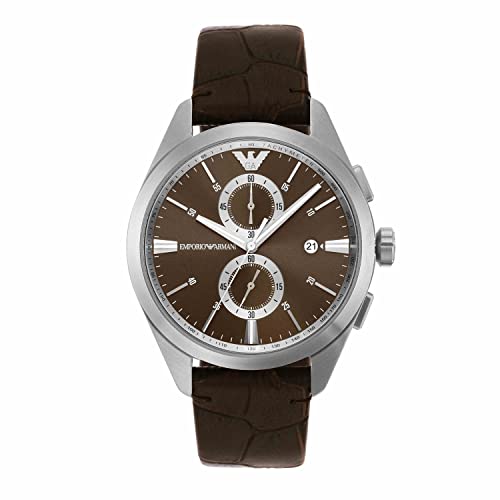 Emporio Armani Men's Chronograph Brown Leather Watch (Model: AR11482)