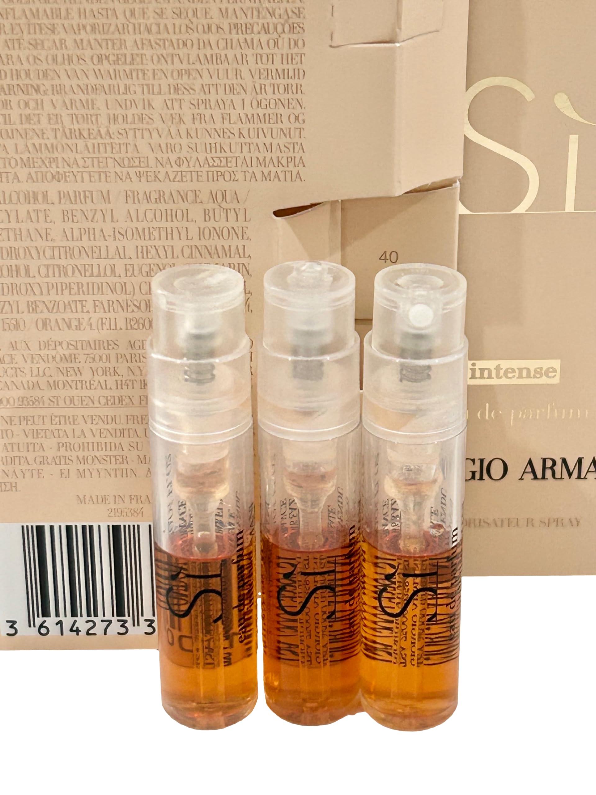 GIORGIO ARMANI Si INTENSE Sample Perfume Women Spray 1.2 ml / 0.04 oz - set of 3