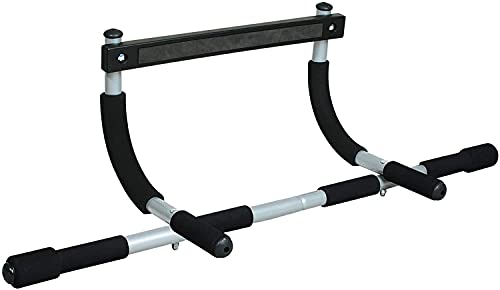 Iron Gym Pull Up Bars - Total Upper Body Workout Bar for Doorway, Adjustable Width Locking, No Screws Portable Door Frame Horizontal Chin-up Bar, Fitness Exercise & Training Equipment for Home