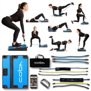 coba board glute trainer - full home workout system, core & booty exercise machine, portable home gym resistance band full body trainer