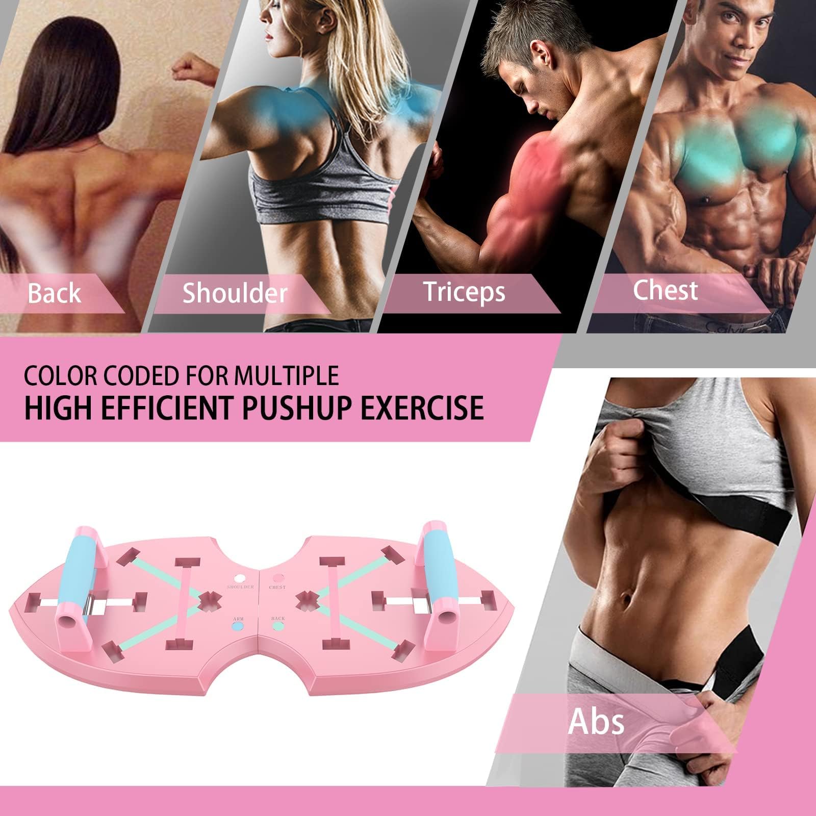 LALAHIGH Home Workout Equipment for Women, Multifunction Push Up Board, Portable Home Gym System with Resistance Bands,Ab Roller Wheel, and 20 Gym Accessories, Professional Strength Training Exercise