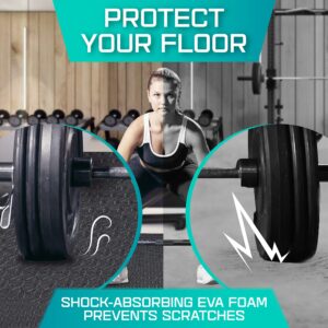 Yes4All Interlocking Exercise EVA Mat Floor Protector (120 Square Feet - Black - with Border) - ²XPAJZ (XPAJ)