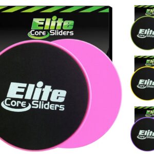 Elite Sportz Exercise Sliders are Double Sided and Work Smoothly on Any Surface. Wide Variety of Low Impact Exercise’s You Can Do. Full Body Workout, Compact for Travel or Home - Pink