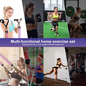 Portable Home Gym, Pilates Bar & Resistance Band Bar Combo Set. Multifunctional Fitness Equipment That Supports Full-Body Workouts - with Workout Poster and Video