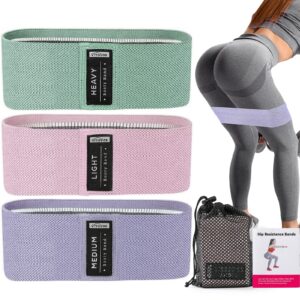 3 levels booty bands set, resistance bands for working out, exercise bands for women legs and butt, yoga starter set