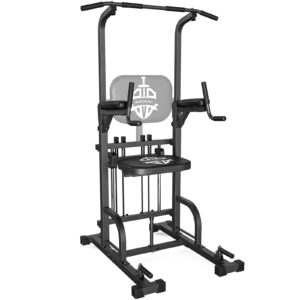 sportsroyals power tower pull up dip station assistive trainer multi-function home gym strength training fitness equipment 440lbs