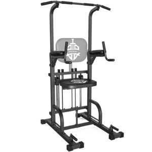 Sportsroyals Power Tower Pull Up Dip Station Assistive Trainer Multi-Function Home Gym Strength Training Fitness Equipment 440LBS