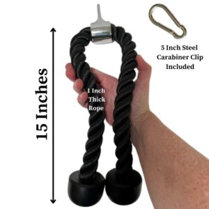 Evelots Tricep Rope Cable Attachment 28 Inch - Fitness Machine Pull Down Workout Rope with Steel Carabiner/Home Exercise Gym