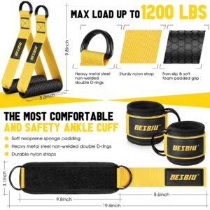 Heavy Exercise Bands Resistance Bands Set for Working Out, 300lbs Fitness Workout Bands with Handles, Door Anchor, Leg Ankle Straps, Home Gym Workout Equipment for Men Strength Training Stretching