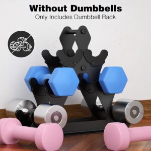 3 Tier Weight Rack for Dumbbells - Compact Weight Holder Small Dumbbell Rack Stand Only Works for Dumbbells 1-15 LBS, Metal Weights Organizer Designed for Child Women Home Gym Exercise