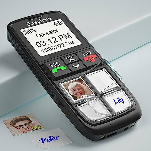 Easyfone T6 4G Picture Button Cell Phone for Seniors and Kids | Easy-to-Use | Clear Sound | Easy Charging Dock | SOS Button | SIM Card Included | Good for Dementia, Alzheimer's and Kids (T6)