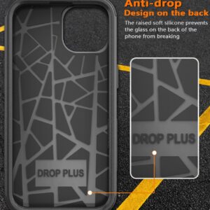 Diverbox for iPhone 15 Pro Max Case [Shockproof] [Dropproof] [Tempered Glass Screen Protector ],Heavy Duty Protection Phone Case Cover for Apple iPhone 15 pro max 6.7 inch (Black -3in1)