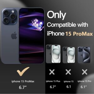 Diverbox for iPhone 15 Pro Max Case [Shockproof] [Dropproof] [Tempered Glass Screen Protector ],Heavy Duty Protection Phone Case Cover for Apple iPhone 15 pro max 6.7 inch (Black -3in1)