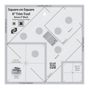 creative grids square on square trim tool - 4in or 8in finished - cgrjaw8