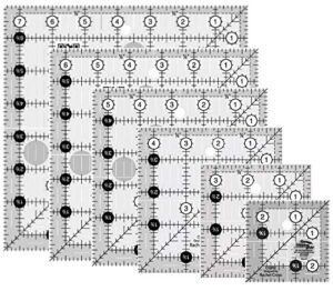 creative grids - 6 square quilt rulers - 2.5", 3.5", 4.5", 5.5", 6.5", 7.5"