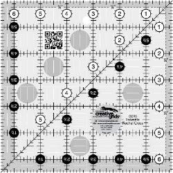 Creative Grids - 6 Square Quilt Rulers - 2.5", 3.5", 4.5", 5.5", 6.5", 7.5"