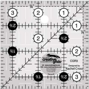 Creative Grids - 6 Square Quilt Rulers - 2.5", 3.5", 4.5", 5.5", 6.5", 7.5"