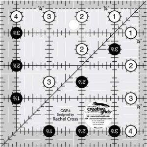 Creative Grids - 6 Square Quilt Rulers - 2.5", 3.5", 4.5", 5.5", 6.5", 7.5"