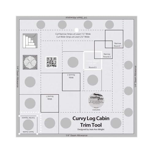 Creative Grids Curvy Log Cabin Trim Tool 8in Finished Blocks - CGRJAW5