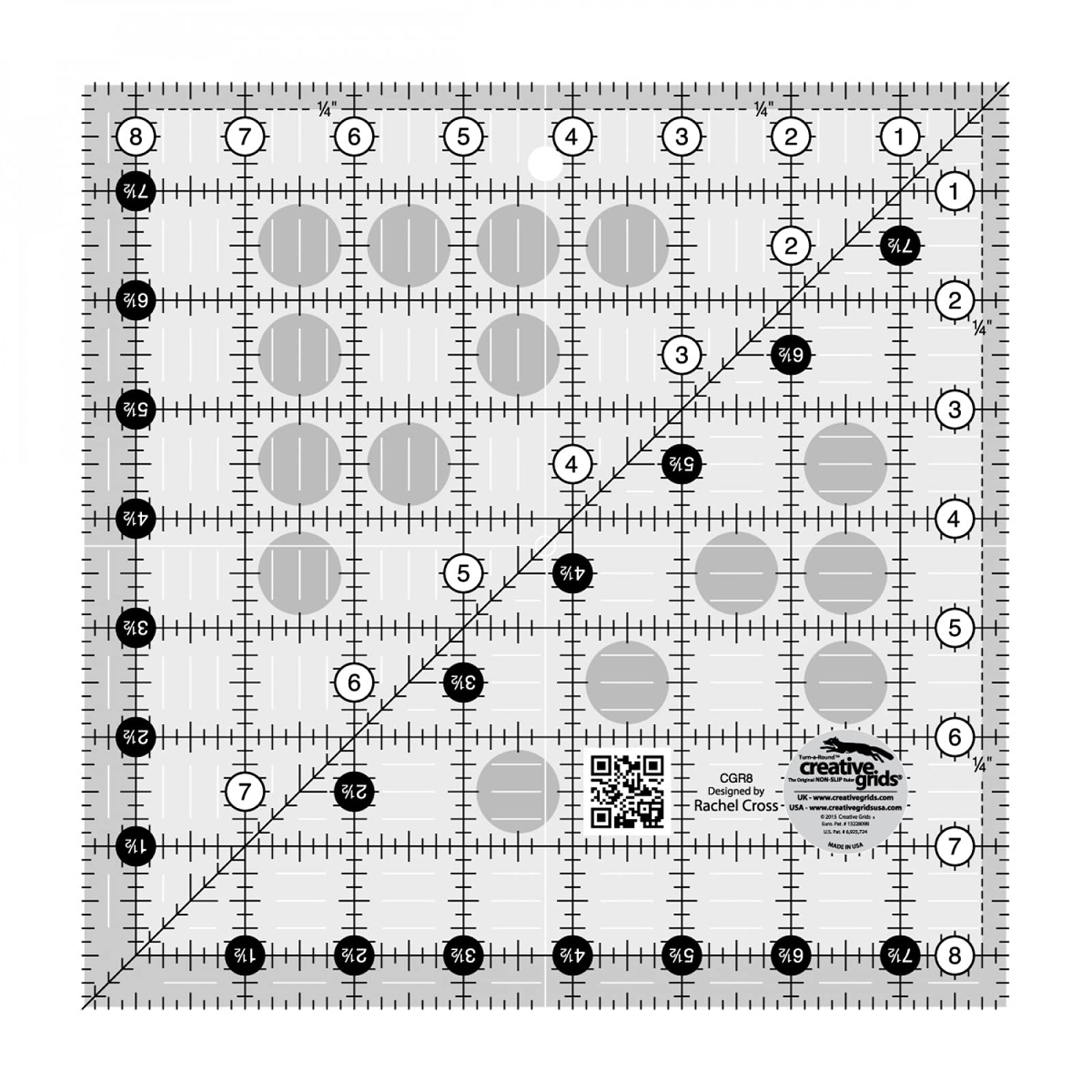 Creative Grids 8.5" Square Quilting Ruler Template CGR8