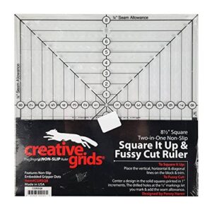 creative grids 8-1/2in square it up or fussy cut square quilt ruler - cgrsq8