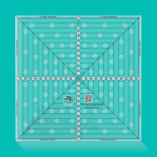 Creative Grids 12-1/2in Square It Up or Fussy Cut Square Quilt Ruler - CGRSQ12