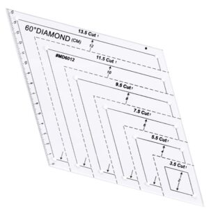 1 pcs transparent creative grids quilting templates ruler, with 60 degree shape templates craft ruler diy tools for sewing cutting