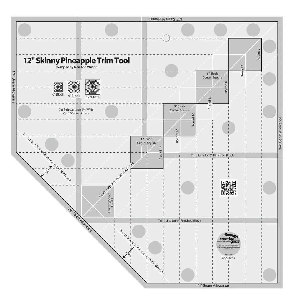 Creative Grids 12in Skinny Pineapple Trim Tool