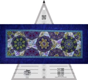 bundle of creative grids spider web quilt ruler (cgrka6) and vertigo table runner quilt pattern by cut loose press