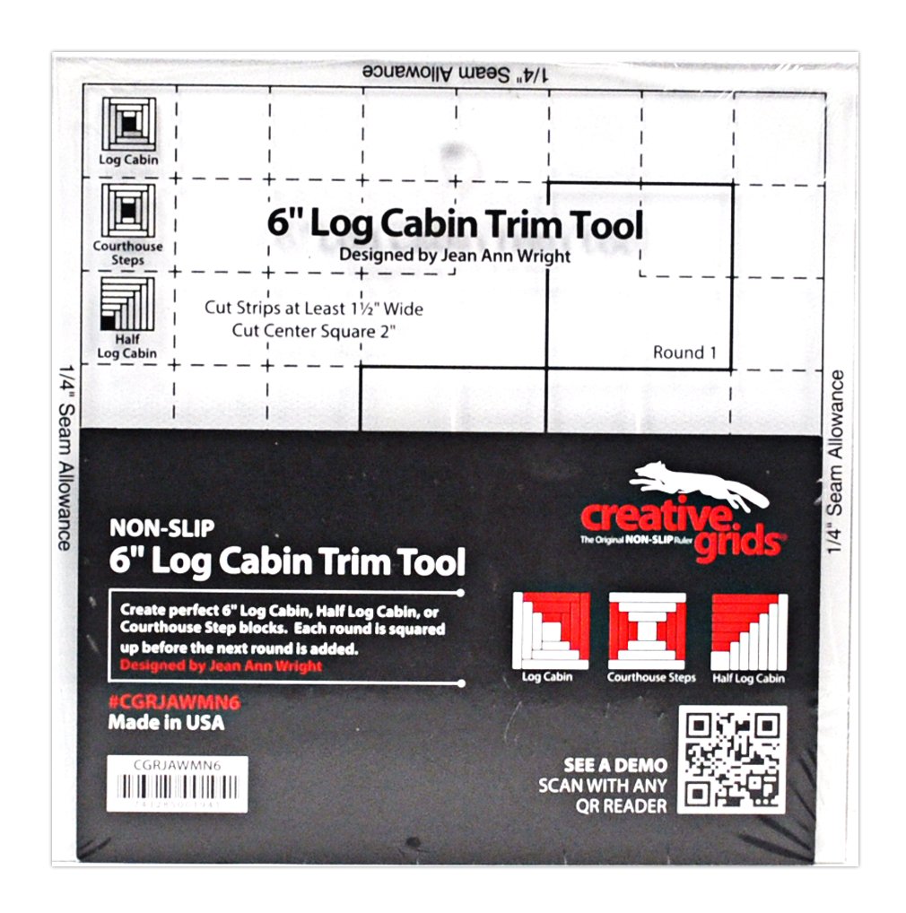 Creative Grids 6in Log Cabin Trim Tool Quilt Ruler - CGRJAWMN6