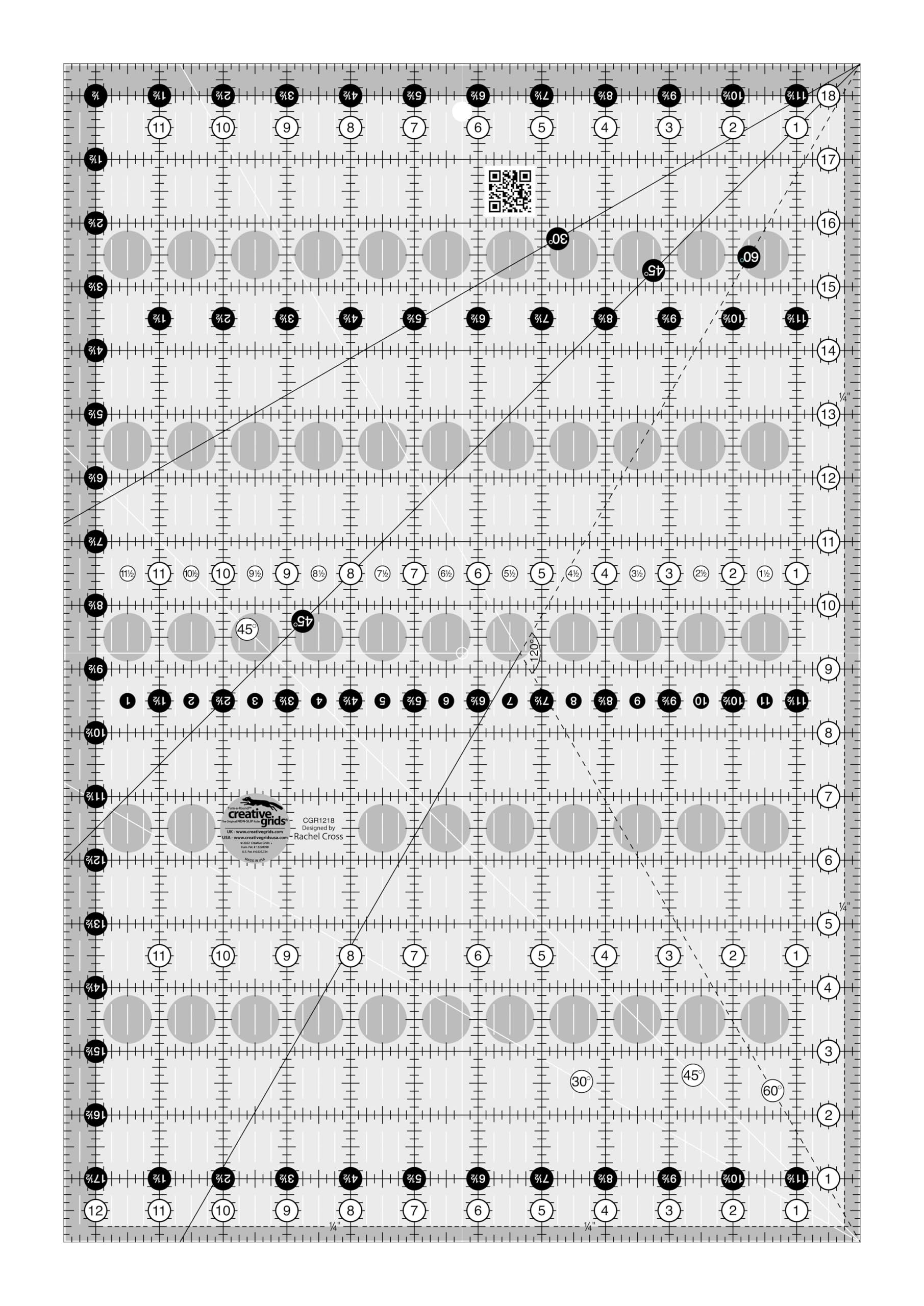 Creative Grids Quilting Ruler 12-1/2in x 18-1/2in - CGR1218