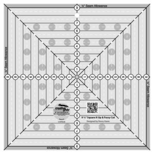 creative grids 9-1/2in square it up or fussy cut square quilt ruler - cgrsq9