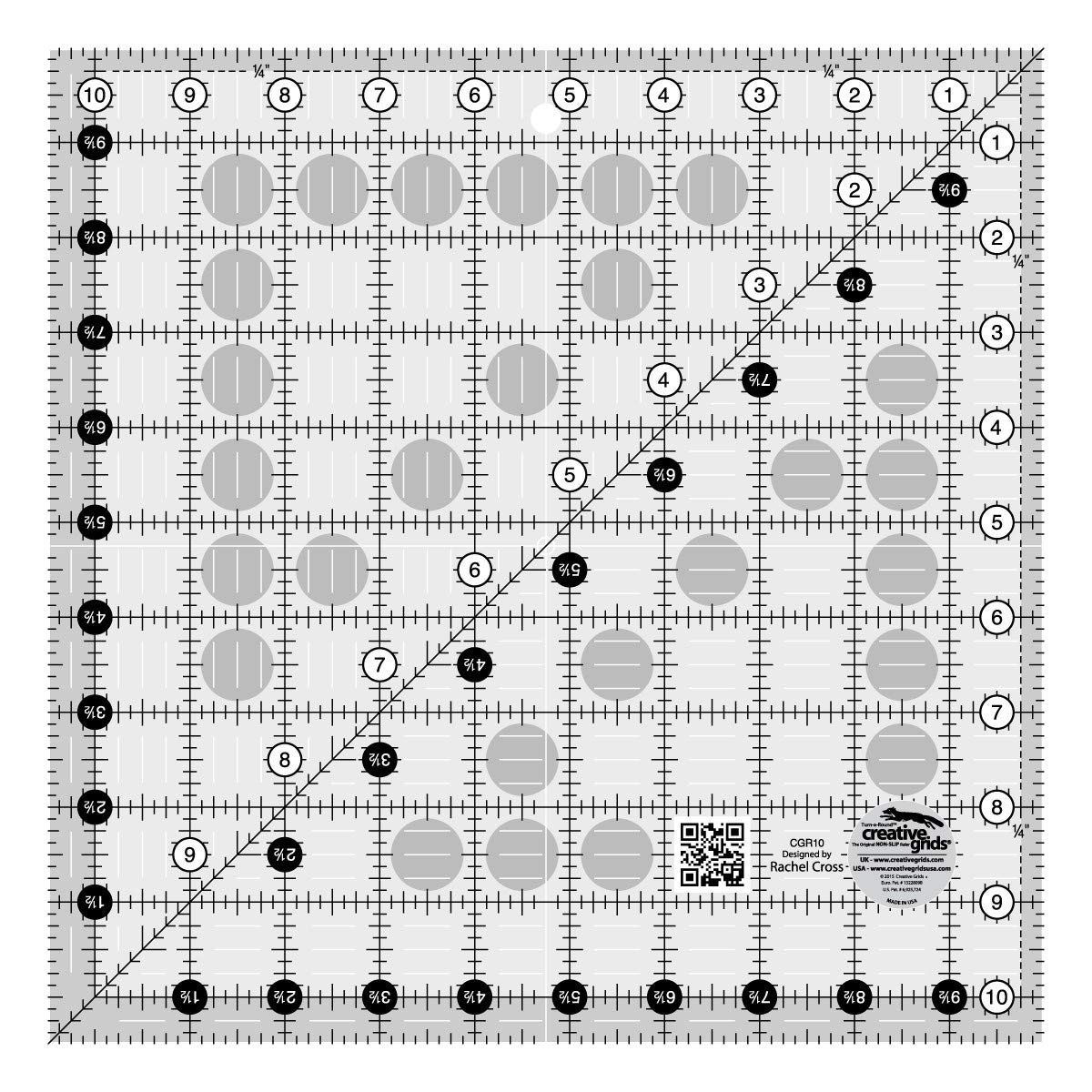 Creative Grids Quilt Ruler 10-1/2in Square