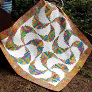 bundle of creative grids curvy log cabin trim tool 8in finished blocks and cut loose press rainbow swirls curvy log cabin quilt pattern