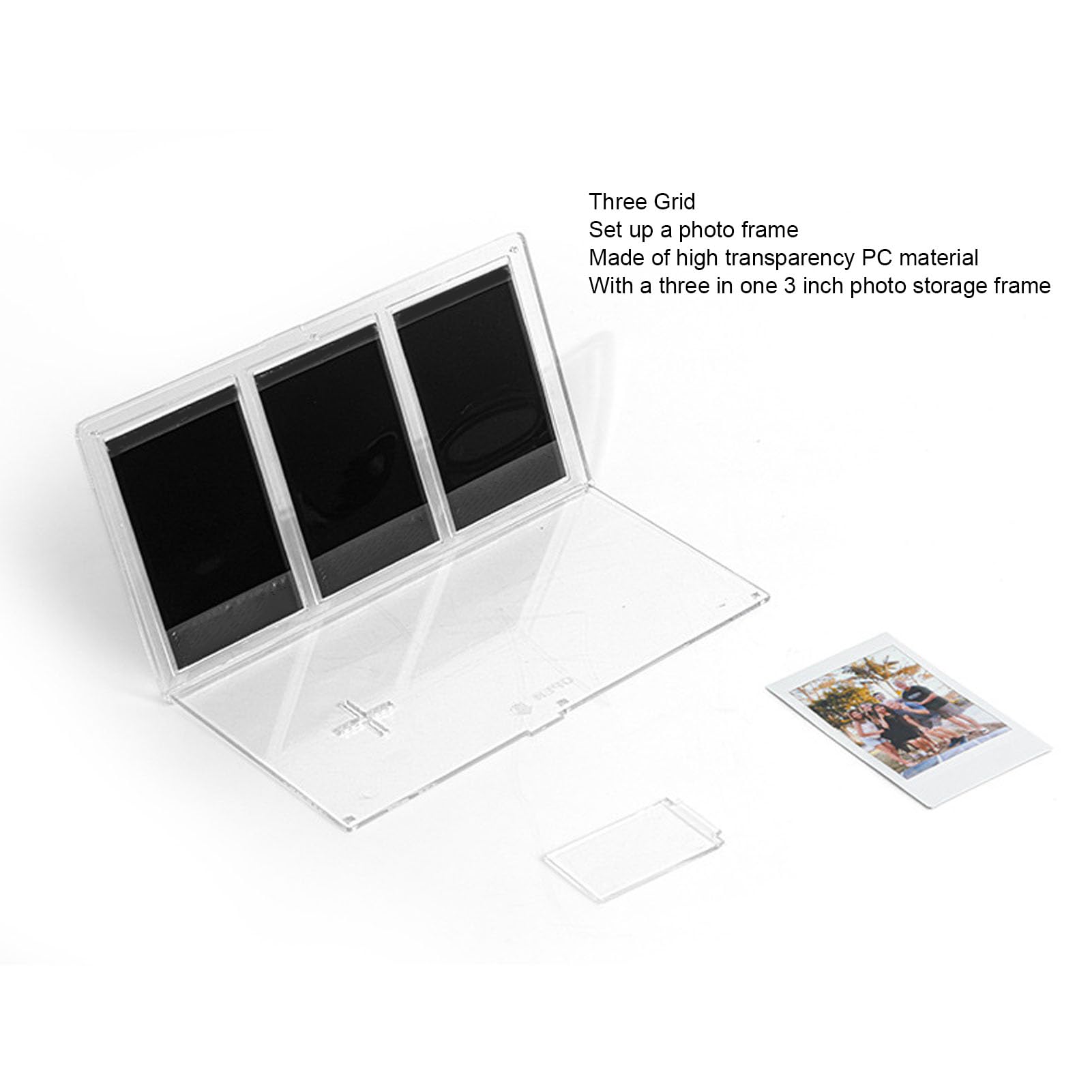 3 Inch Transparent Photo Frame for Polaroid Mini, Simple and 3 Grid Table Photo Frame, for Home Desktop Office, Desktop Mini Photo Album Collection