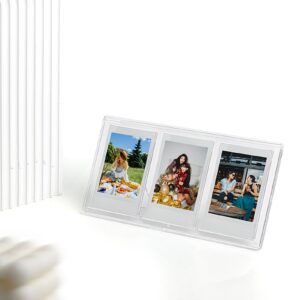 3 Inch Transparent Photo Frame for Polaroid Mini, Simple and 3 Grid Table Photo Frame, for Home Desktop Office, Desktop Mini Photo Album Collection