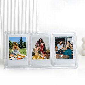 3 Inch Transparent Photo Frame for Polaroid Mini, Simple and 3 Grid Table Photo Frame, for Home Desktop Office, Desktop Mini Photo Album Collection