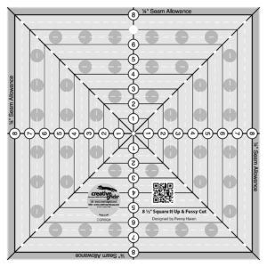 creative grids 8-1/2in square it up or fussy cut square quilt ruler