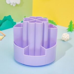 Four Leaf Rotating Pen Holder Office Desktop Large Capacity Storage Box Student Multi Functional Grid Pen Holder Creative Pen Barrel Simple Desk Side Storage Box Pen Holder Pencil Pen (D, One Size)