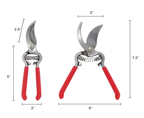 Zenport Pruner Z290 Classic Forged Steel, Red Cushion Grip, 1-Inch Cut, 8-Inch Long