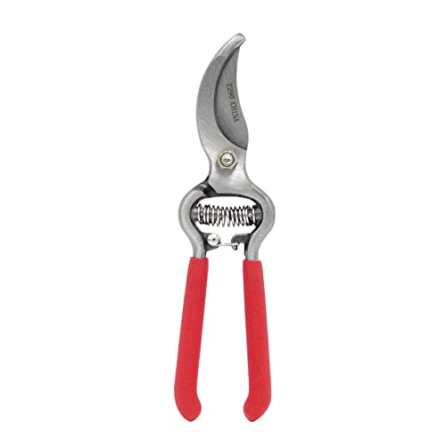 Zenport Pruner Z290 Classic Forged Steel, Red Cushion Grip, 1-Inch Cut, 8-Inch Long