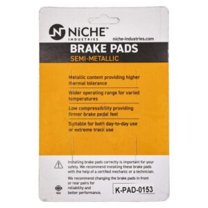 NICHE Brake Pad Set for Harley-Davidson Street 500 BMW F650ST K1600 Front/Rear Semi-Metallic