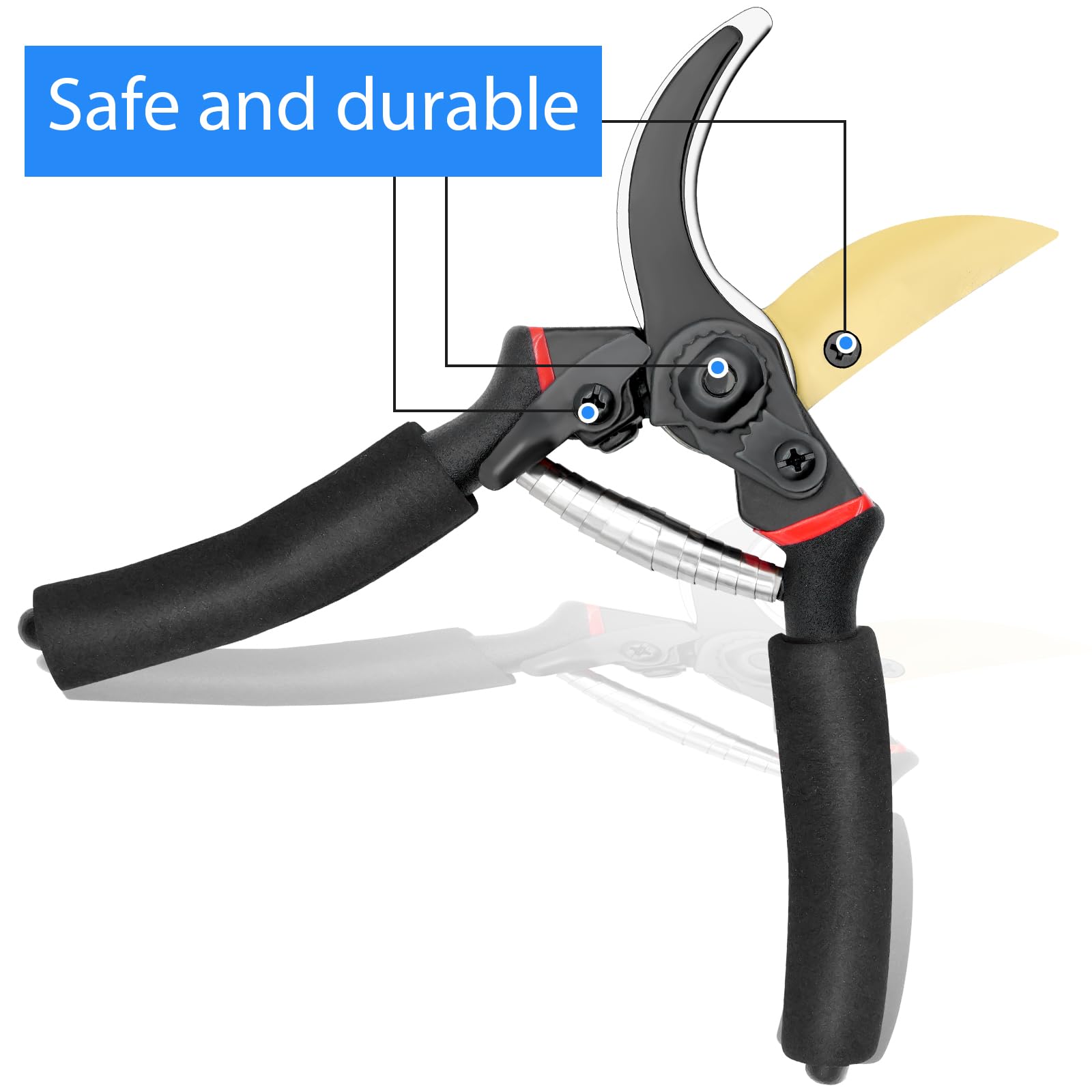 Professional Titanium Pruning Shears,Premium Bypass Pruning Shears for Gardening,Ideal Shrub Plant Scissors & Ergonomic Gardening Tool,Perfectly Cutting Through Anything in Your Yard.