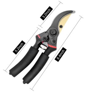 Professional Titanium Pruning Shears,Premium Bypass Pruning Shears for Gardening,Ideal Shrub Plant Scissors & Ergonomic Gardening Tool,Perfectly Cutting Through Anything in Your Yard.