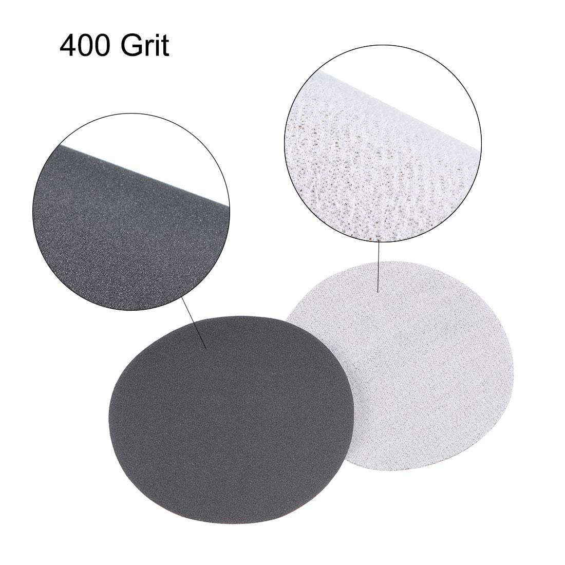 uxcell 3 Inch Wet Dry Sanding Discs 400 Grit Hook and Loop Sandpaper Electrostatic Sand Planting Silicon Carbide 10pcs