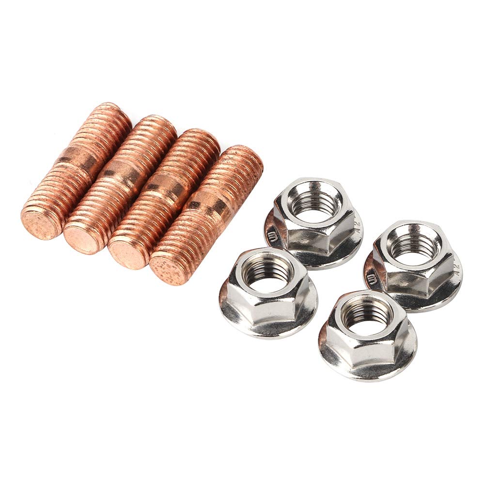 Stud Kit M10x1.50 Thread Screw and Nuts Set, 8Pcs 4 Set Manifold Studs Kit, T3 T4 T6 High Strength Stud Kit Flange Nuts