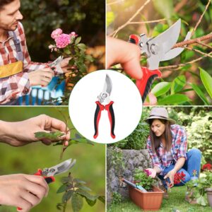 6 Pcs Garden Pruning Shears Bulk Heavy Duty Gardening Scissors Stainless Steel Blades Gardening Shears Handheld Bypass Garden Pruners Manual Plant Clippers for Flower Trimming Secateurs Gardening Tool