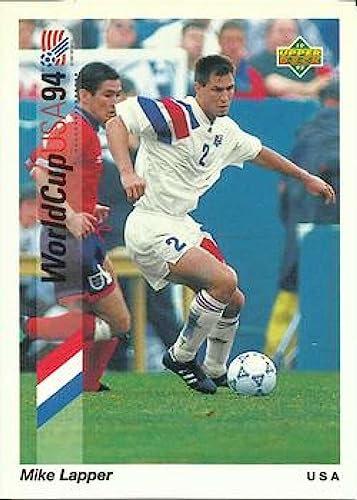 1993 Upper Deck World Cup Preview (English/Spanish) #2 Mike Lapper RC USA Official FIFA WC Soccer Card in Raw (NM or Better) Condition