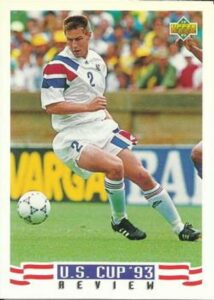 1993 upper deck world cup preview (english/spanish) #132 mike lapper rev usa official fifa wc soccer card in raw (nm or better) condition